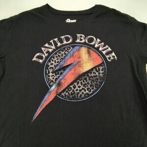 David Bowie Band Short Sleeve Crew Neck Graphic Shirt Womens Size 2XL Black